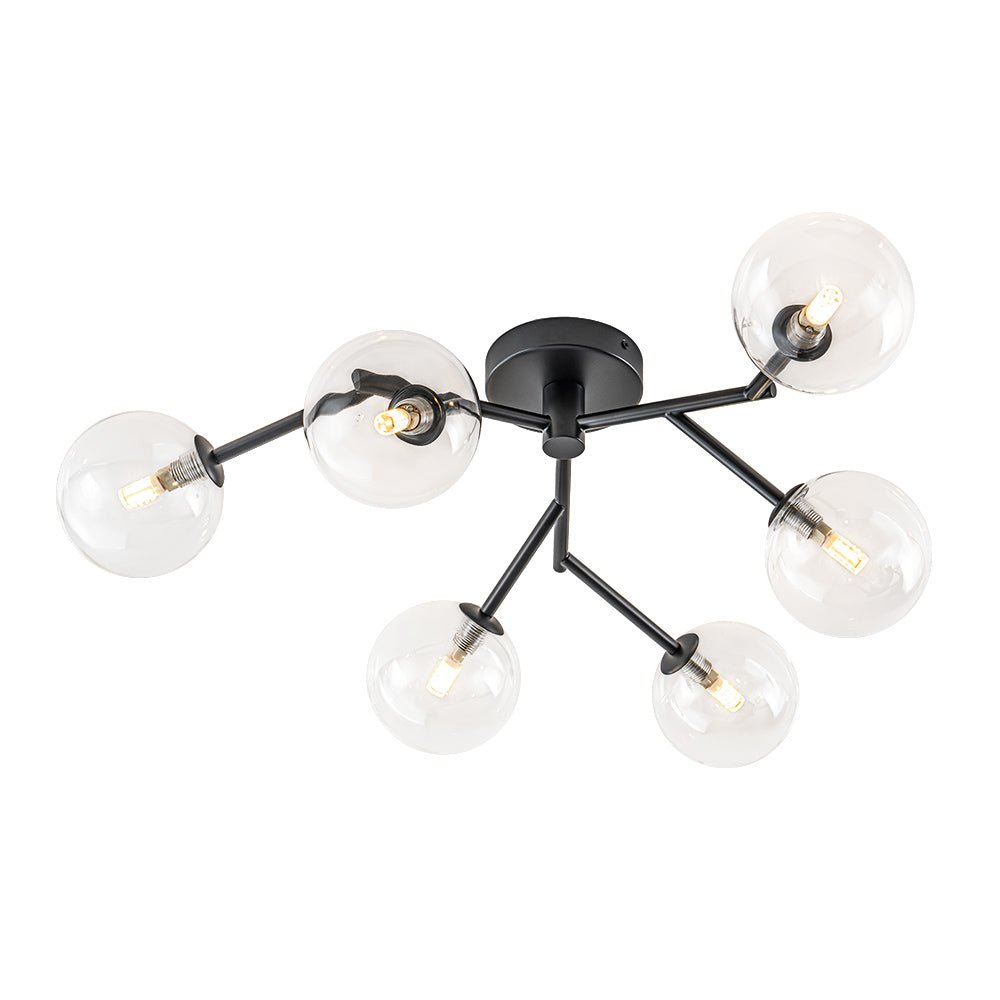 lightfixturesusa-funky-branch-style-6-light-clear-glass-bubble-semi-flush-mount-ceiling-light-black-133000
