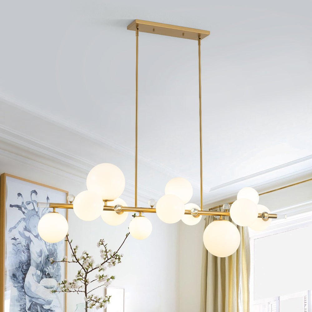 lightfixturesusa-glam-12-light-shine-opal-glass-globe-linear-island-chandelier-chandelier-brass-203070