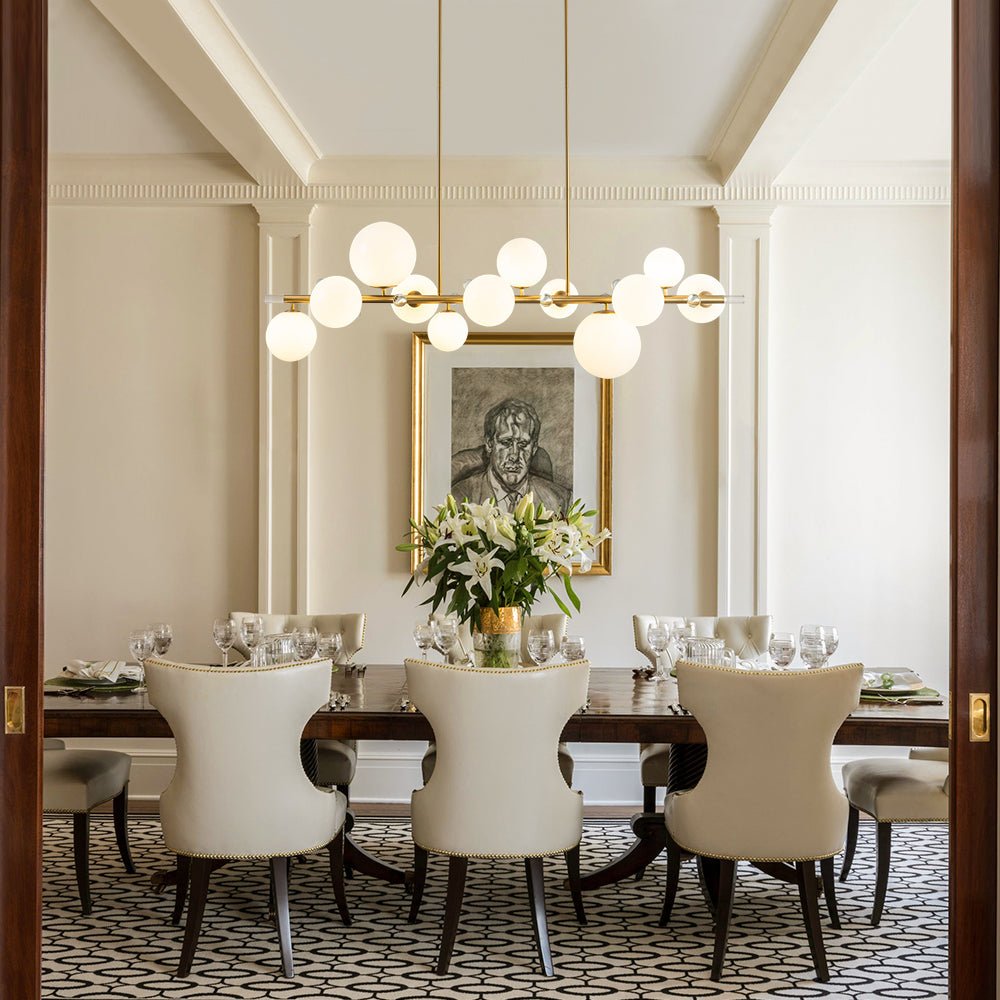 lightfixturesusa-glam-12-light-shine-opal-glass-globe-linear-island-chandelier-chandelier-brass-586137 LightFixturesUSA - Glam 12 - Light Shine Opal Glass Globe Linear Island Chandelier - Chandelier - Brass -
