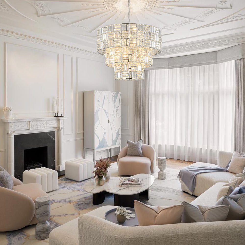 lightfixturesusa-glam-chrome-spark-cut-crystal-tiered-round-chandelier-chandelier-chrome-680174 LightFixturesUSA - Glam Chrome Spark Cut Crystal Tiered Round Chandelier - Chandelier - Chrome -