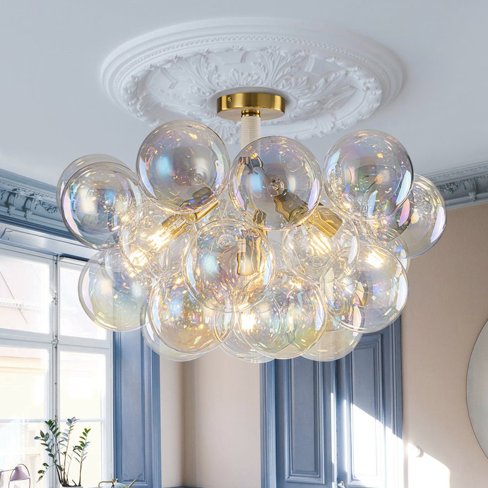 lightfixturesusa-glam-iridescent-glass-cluster-bubble-semi-flush-chandelier-chandelier-whitebrass-731259 LightFixturesUSA - Glam Iridescent Glass Cluster Bubble Semi Flush Chandelier - Chandelier - White+Brass -
