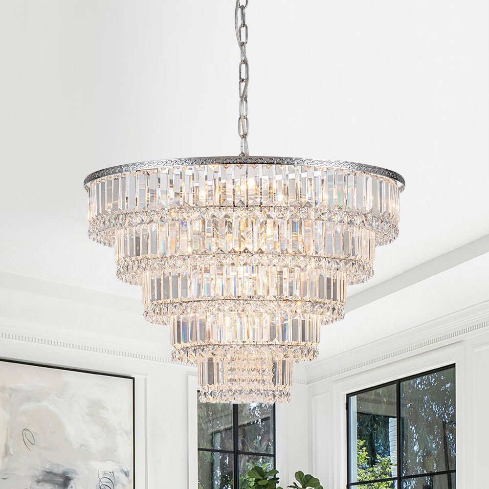 lightfixturesusa-glam-luxe-chrome-5-tier-crystal-round-chandelier-chandelier-chrome-930905 LightFixturesUSA-Glam Luxe Chrome 5-Tier Crystal Round Chandelier-Chandelier-Chrome-