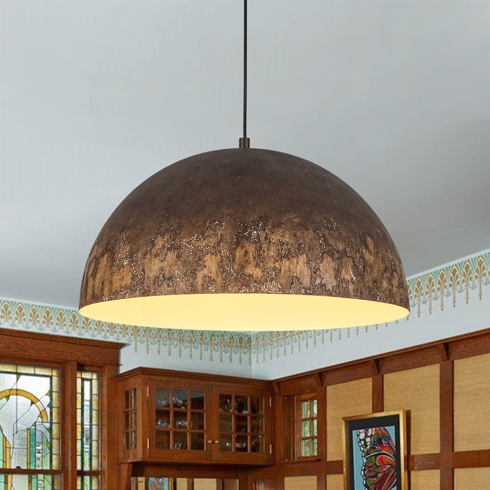 lightfixturesusa-hand-applied-aged-bronze-patina-oversized-metal-dome-pendant-pendant-light-236-in-1346063 LightFixturesUSA - Hand - Applied Aged Bronze Patina Oversized Metal Dome Pendant - Pendant Light - 23.6 in -