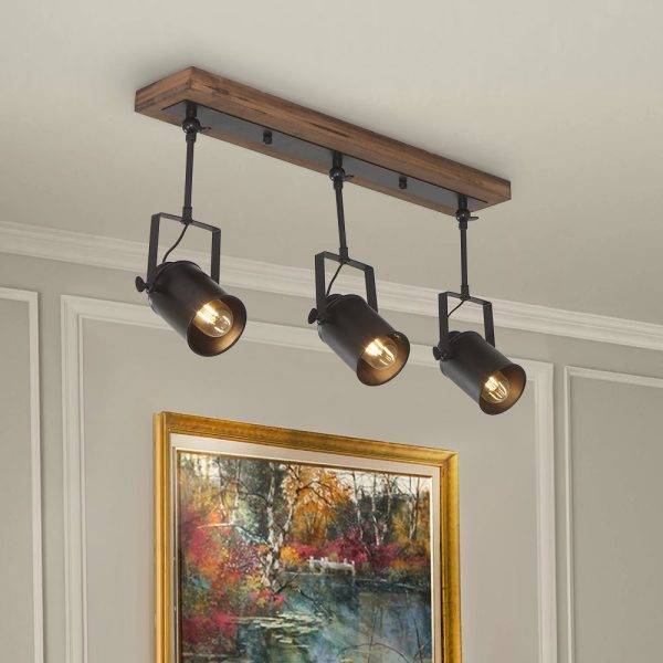 Industrial 3-Light Semi Flush Track Light