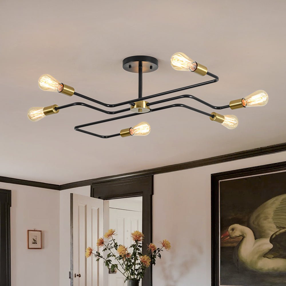 lightfixturesusa-industrial-6-light-pipeline-sputnik-semi-flush-mount-ceiling-light-black-brass-2978135 LightFixturesUSA - Industrial 6 - Light Pipeline Sputnik Semi Flush Mount - Ceiling Light - Black + Brass -