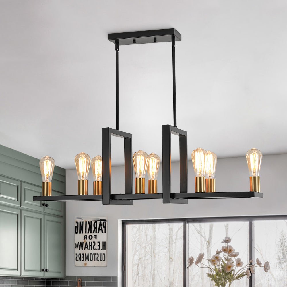 lightfixturesusa-industrial-8-light-rectangular-kitchen-island-chandelier-chandelier-black-brass-903108 LightFixturesUSA - Industrial 8 - Light Rectangular Kitchen Island Chandelier - Chandelier - Black + Brass -