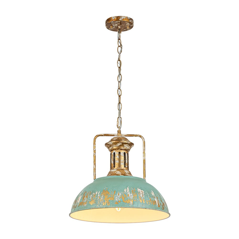 lightfixturesusa-industrial-farmhouse-distressed-teal-gold-metal-dome-pendant-pendant-light-163-in-1208678