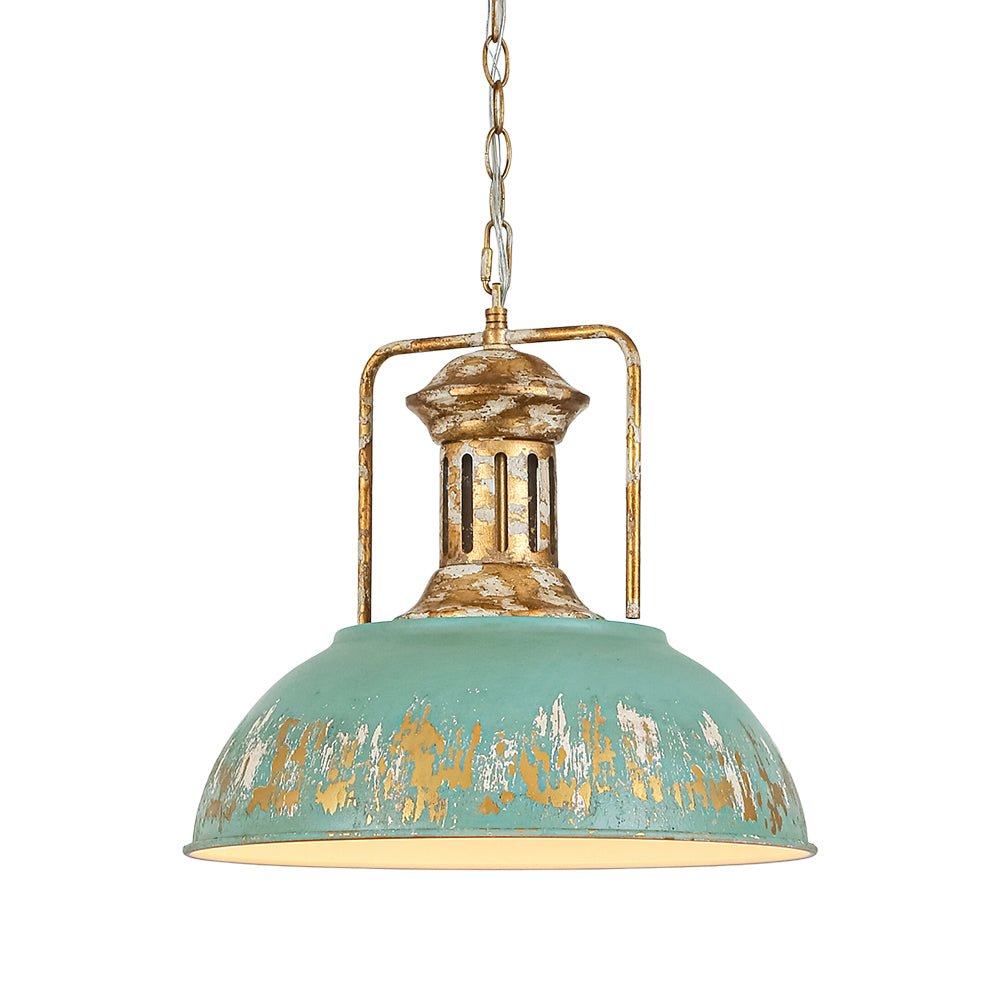 lightfixturesusa-industrial-farmhouse-distressed-teal-gold-metal-dome-pendant-pendant-light-163-in-7678521