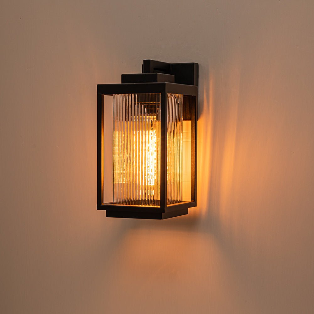 lightfixturesusa-ip23-1-light-black-ribbed-glass-outdoor-wall-lantern-wall-sconce-1-light-matte-black-912260