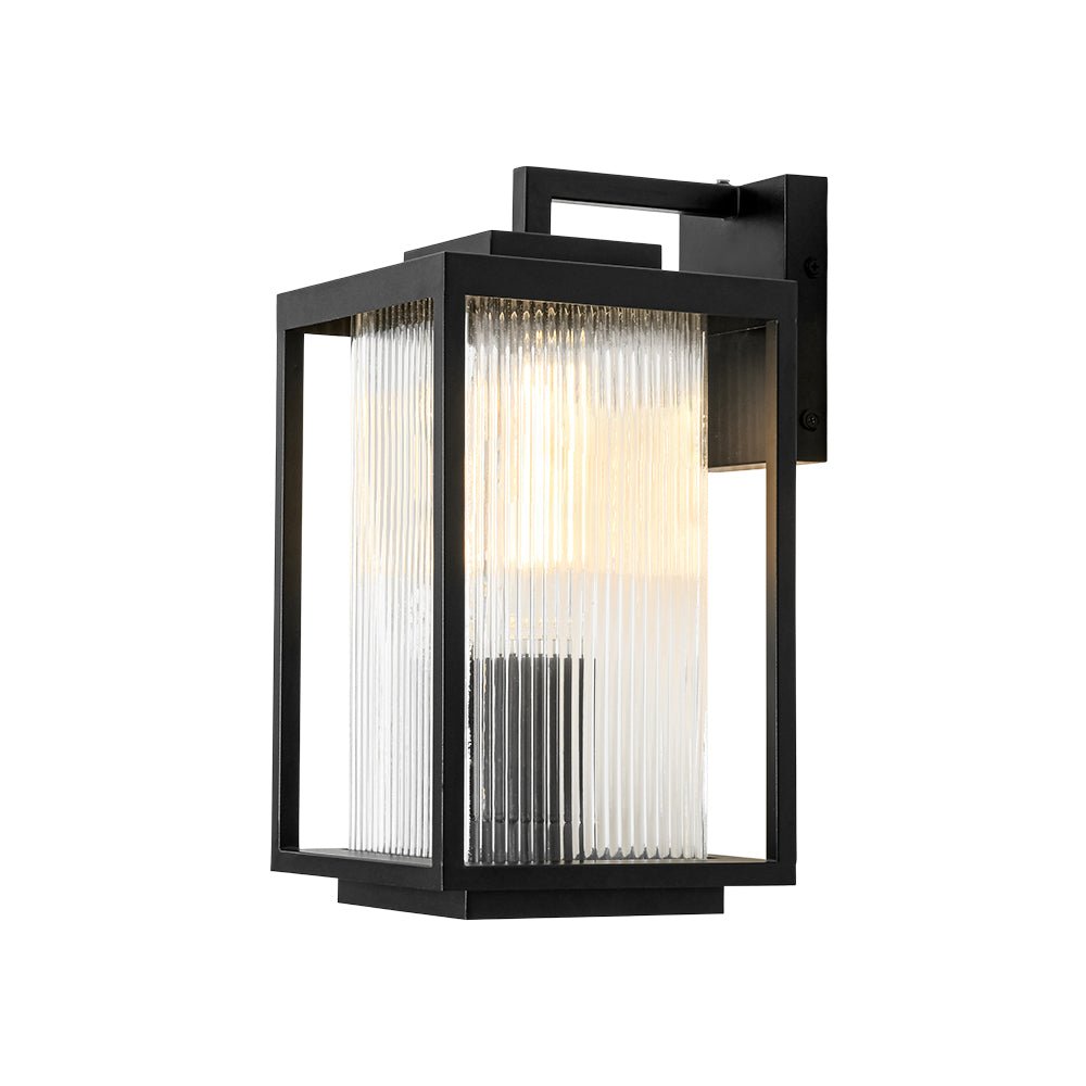 lightfixturesusa-ip23-1-light-black-ribbed-glass-outdoor-wall-lantern-wall-sconce-1-pack-8-in-4518470