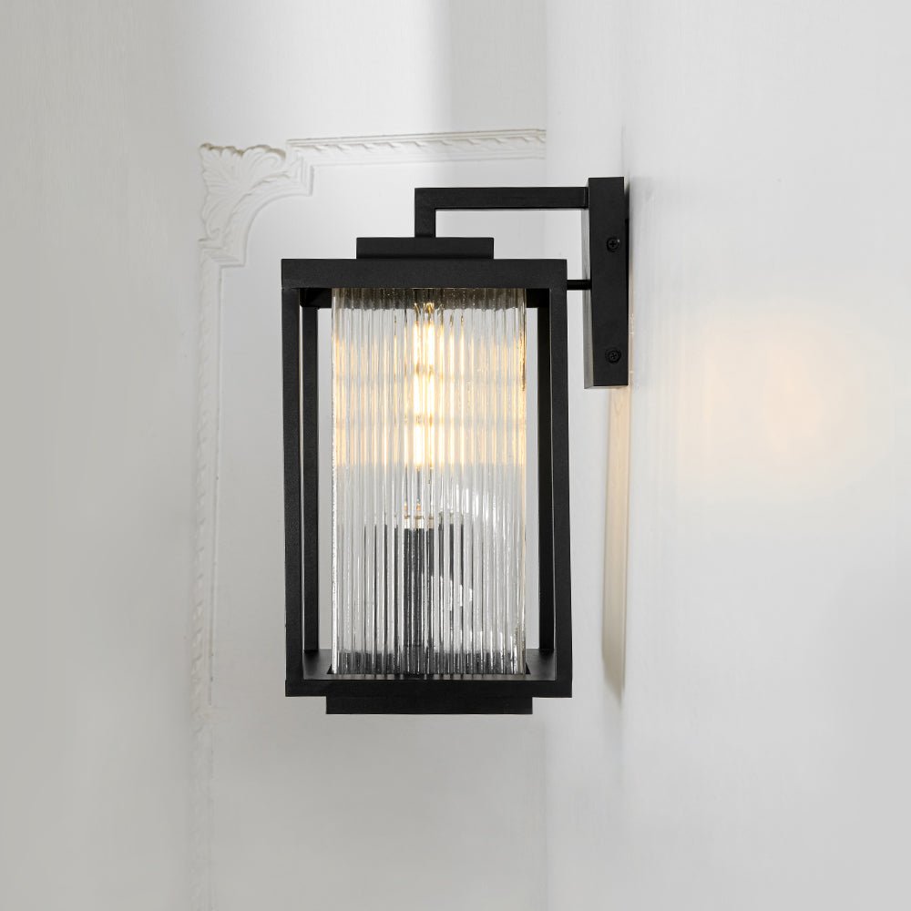 lightfixturesusa-ip23-1-light-black-ribbed-glass-outdoor-wall-lantern-wall-sconce-1-pack-8-in-8384304