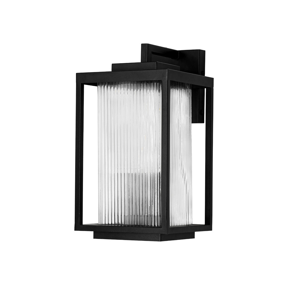 lightfixturesusa-ip23-1-light-black-ribbed-glass-outdoor-wall-lantern-wall-sconce-2-packs-6-in-4496509