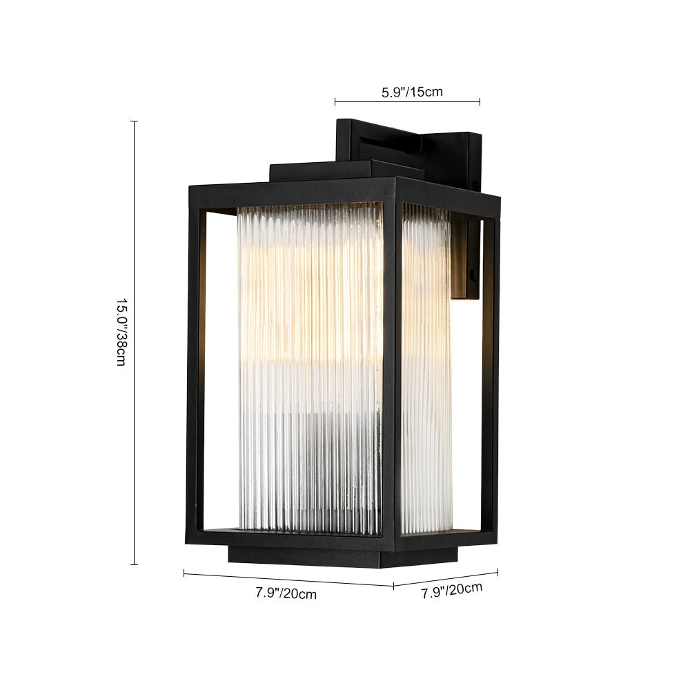 lightfixturesusa-ip23-1-light-black-ribbed-glass-outdoor-wall-lantern-wall-sconce-2-packs-6-in-7047954