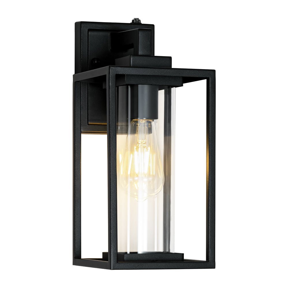 lightfixturesusa-ip23-black-rectangular-outdoor-lantern-wall-sconce-wall-sconce-black-5623306 LightFixturesUSA - IP23 Black Rectangular Outdoor Lantern Wall Sconce - Wall Sconce - Black -