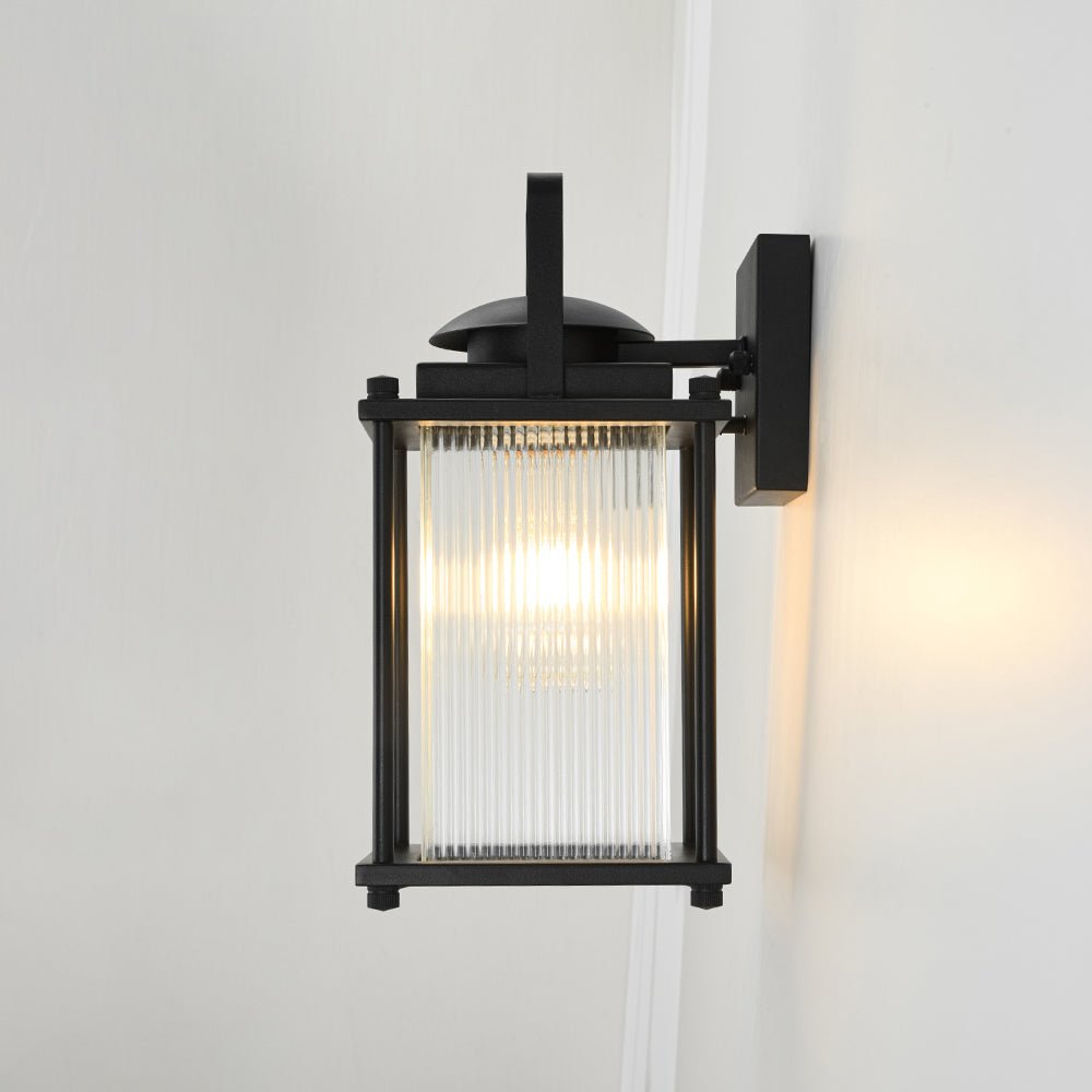 lightfixturesusa-ip23-black-ribbed-glass-square-outdoor-wall-lantern-wall-sconce-1-pack-6605619
