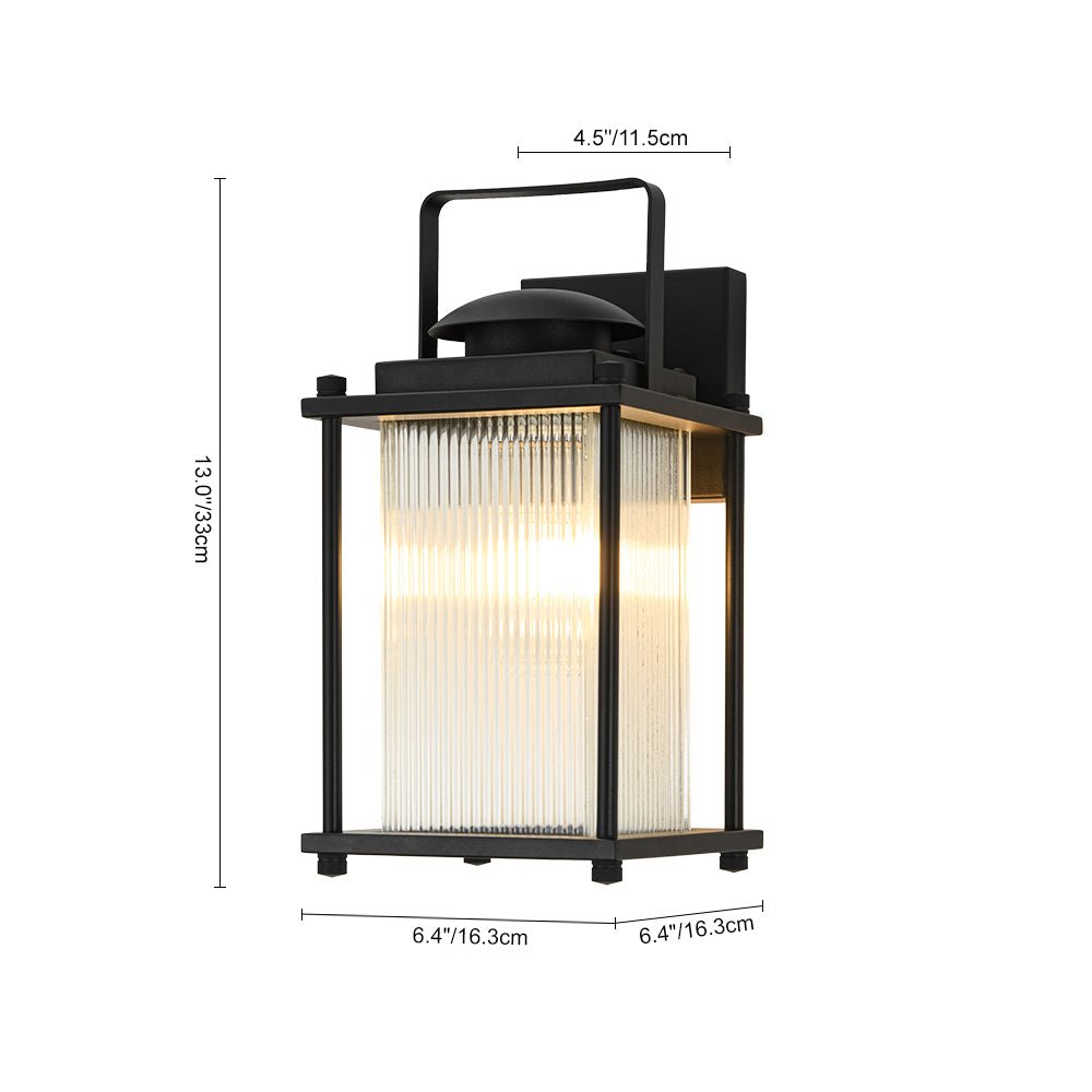 lightfixturesusa-ip23-black-ribbed-glass-square-outdoor-wall-lantern-wall-sconce-1-pack-7562332