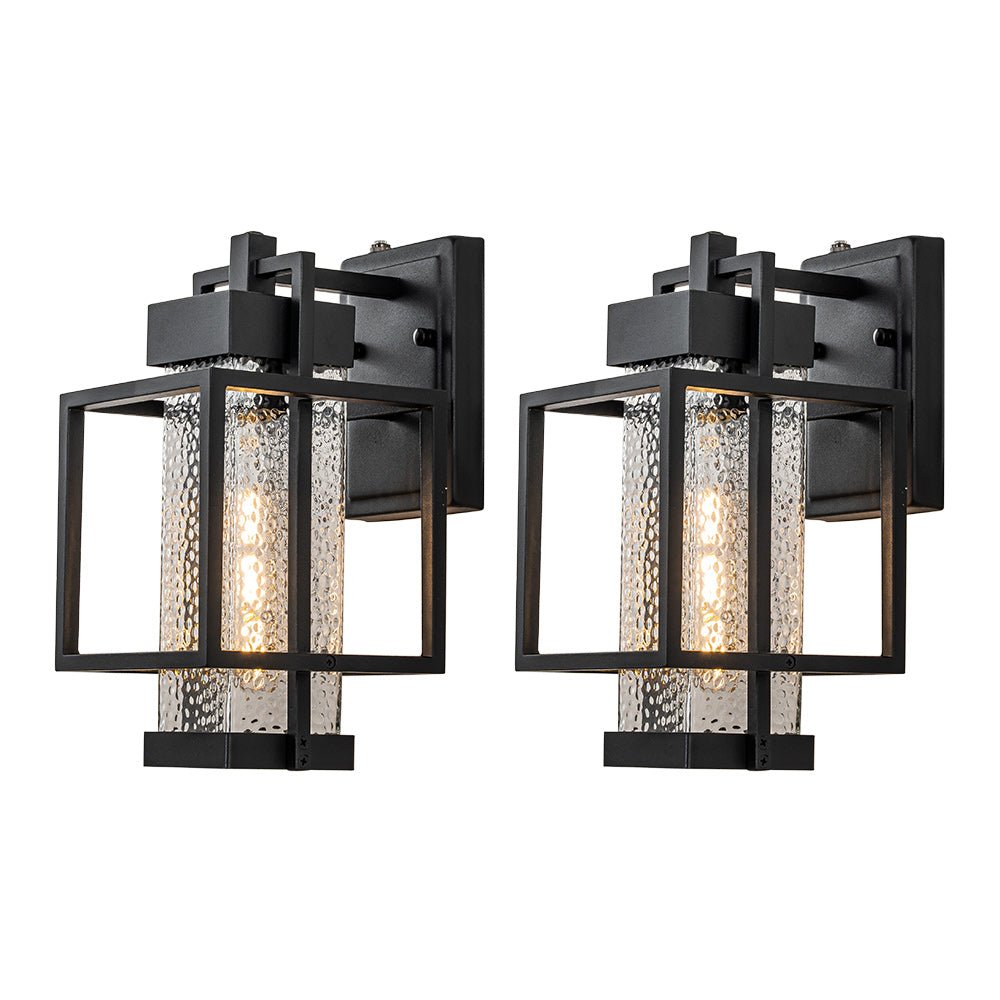 lightfixturesusa-ip23-black-water-proof-1-light-square-cage-outdoor-wall-sconce-wall-sconce-2-lights-matte-black-884267 LightFixturesUSA-IP23 Black Water-Proof 1-Light Square Cage Outdoor Wall Sconce-Wall Sconce-2 Lights-Matte Black