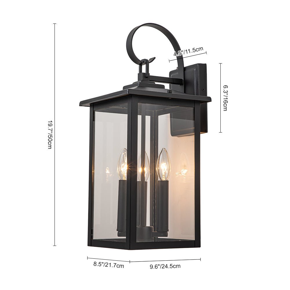 lightfixturesusa-ip23-matte-black-farmhouse-3-light-lantern-outdoor-wall-light-wall-sconce-1-lt-matte-black-992557