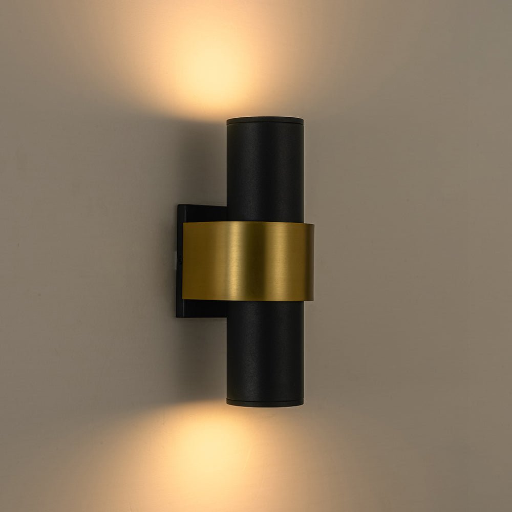 lightfixturesusa-ip54-2-light-black-brass-tube-led-outdoor-wall-lamp-wall-sconce-1-pack-9443313 LightFixturesUSA - IP54 2 - Light Black Brass Tube LED Outdoor Wall Lamp - Wall Sconce - 1 Pack -