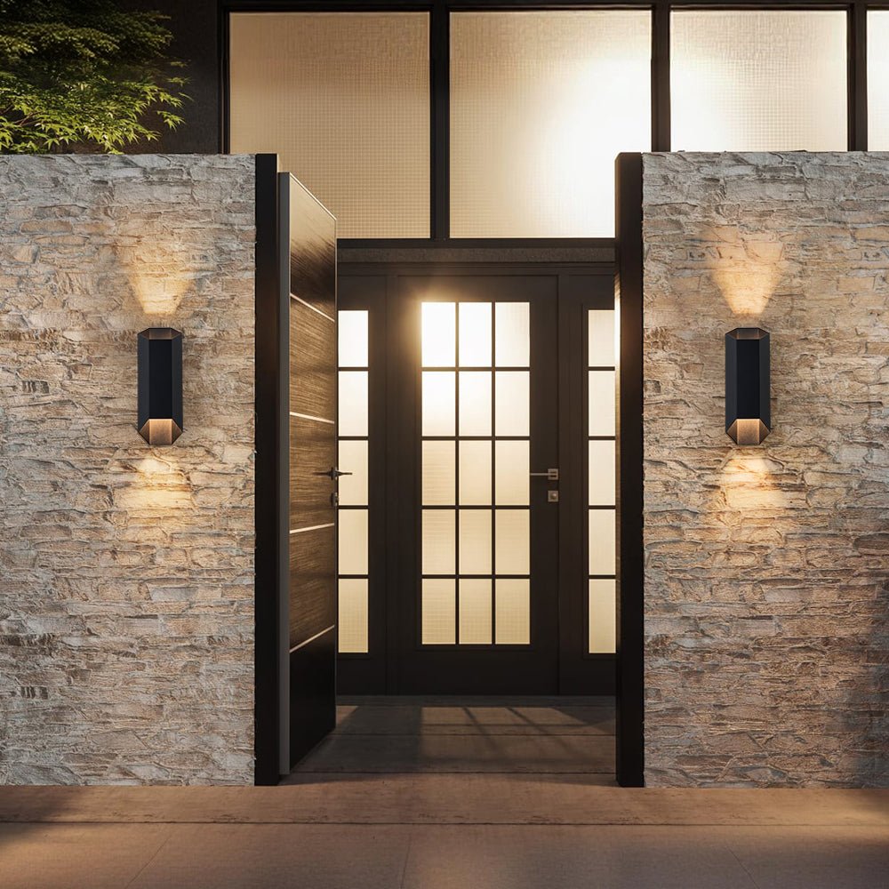 lightfixturesusa-ip54-up-and-down-black-geometric-tube-led-outdoor-wall-light-wall-sconce-2-pack-7282196 LightFixturesUSA - IP54 Up and Down Black Geometric Tube LED Outdoor Wall Light - Wall Sconce - 2 Pack -