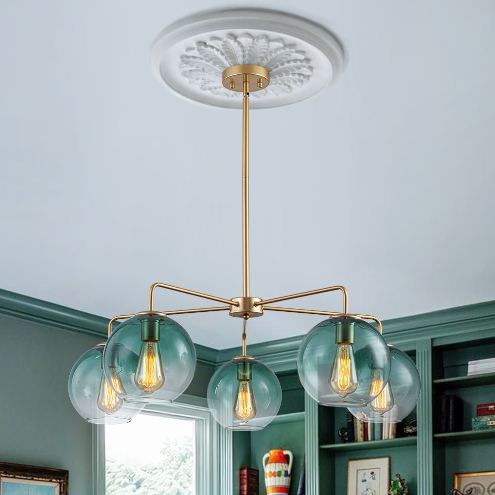lightfixturesusa-lake-house-green-glass-globe-5-light-round-sputnik-chandelier-chandelier-green-bubble-3805307 LightFixturesUSA - Lake House Green Glass Globe 5 - Light Round Sputnik Chandelier - Chandelier - Green Bubble -