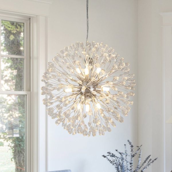 LightFixturesUSA - Luxury Bloom Dandelion Crystal Firework Chandelier - Chandelier - Chrome -