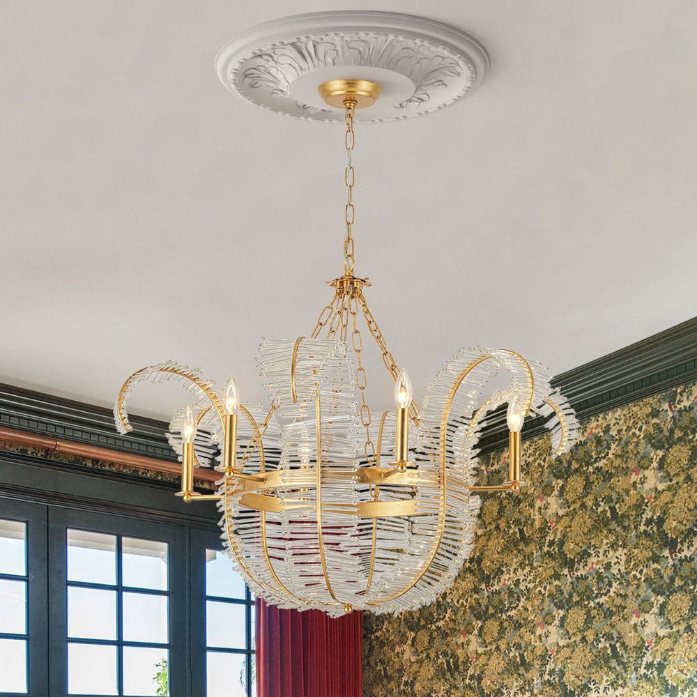 lightfixturesusa-luxury-gold-foiled-chic-antique-crystal-floral-chandelier-chandelier-354-in-5622270 LightFixturesUSA - Luxury Gold Foiled Chic Antique Crystal Floral Chandelier - Chandelier - 35.4 in -
