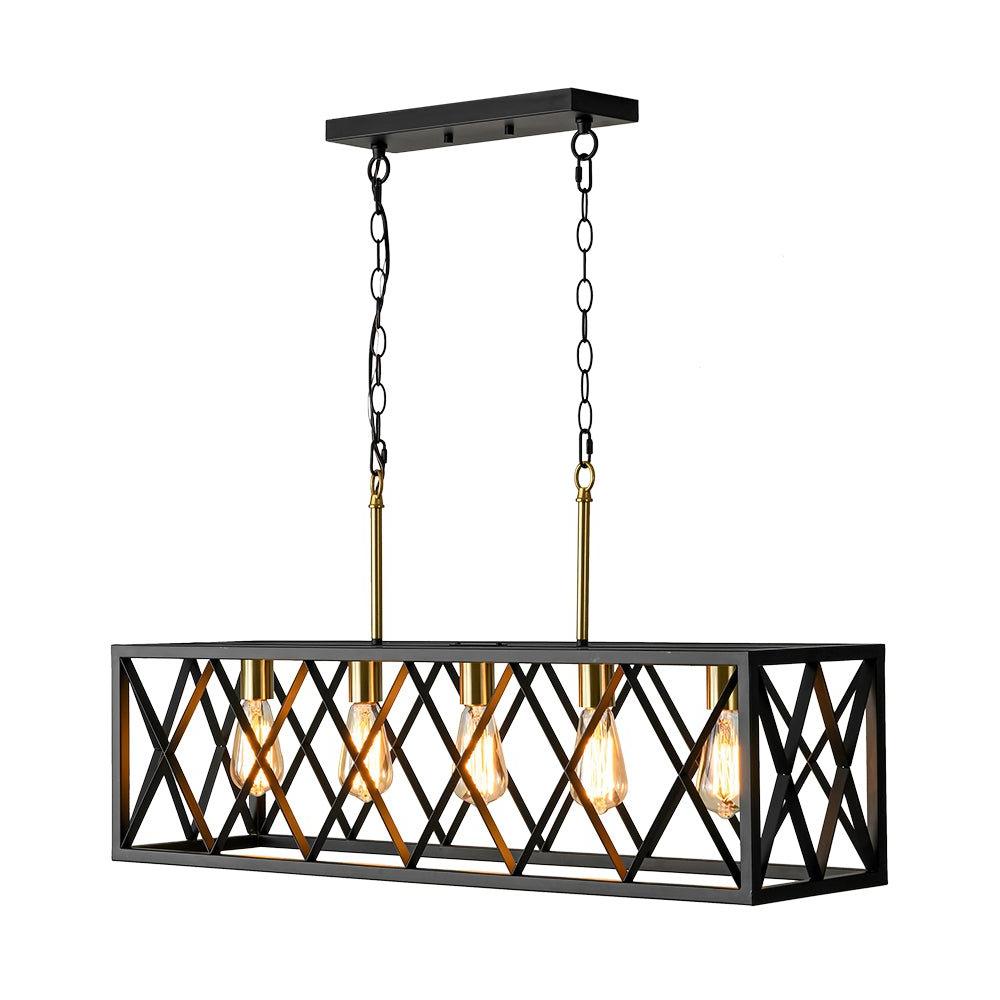 lightfixturesusa-matte-black-5-light-cross-framed-box-kitchen-island-chandelier-chandelier-black-582543