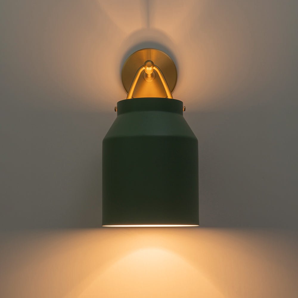 lightfixturesusa-mid-century-1-light-hanging-jar-shade-wall-sconce-wall-sconce-green-metal-314548