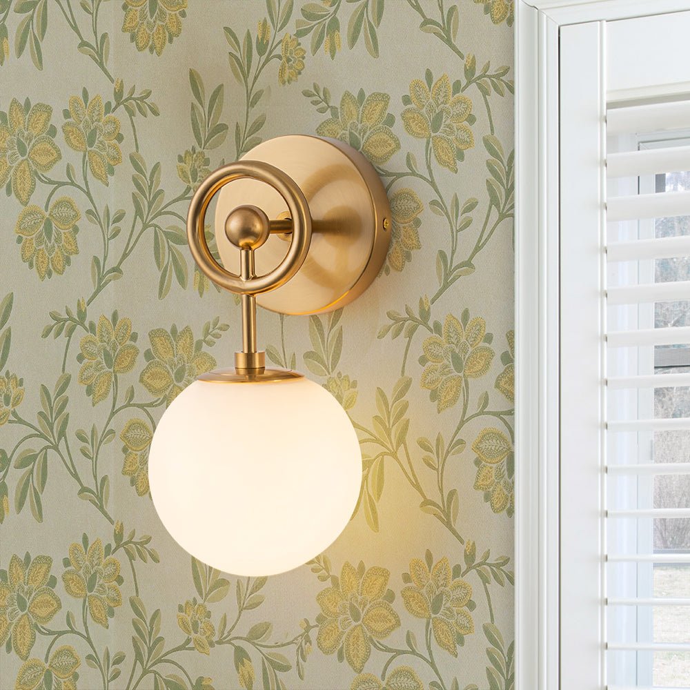 lightfixturesusa-mid-century-1-light-opal-glass-globe-armed-vanity-wall-sconce-wall-sconce-1-pack-2464858 LightFixturesUSA - Mid - Century 1 - Light Opal Glass Globe Armed Vanity Wall Sconce - Wall Sconce - 1 Pack -