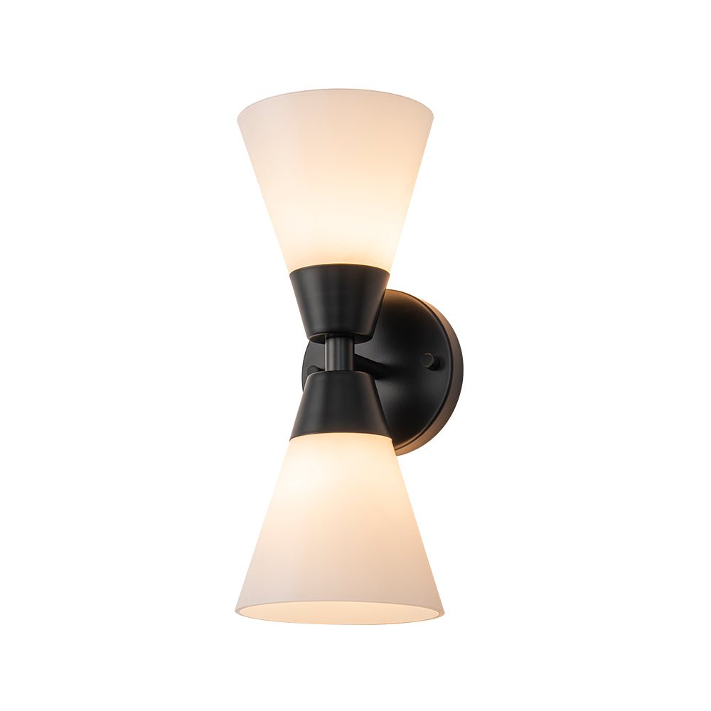 lightfixturesusa-mid-century-2-light-up-down-opal-glass-cone-wall-sconce-wall-sconce-black-356957