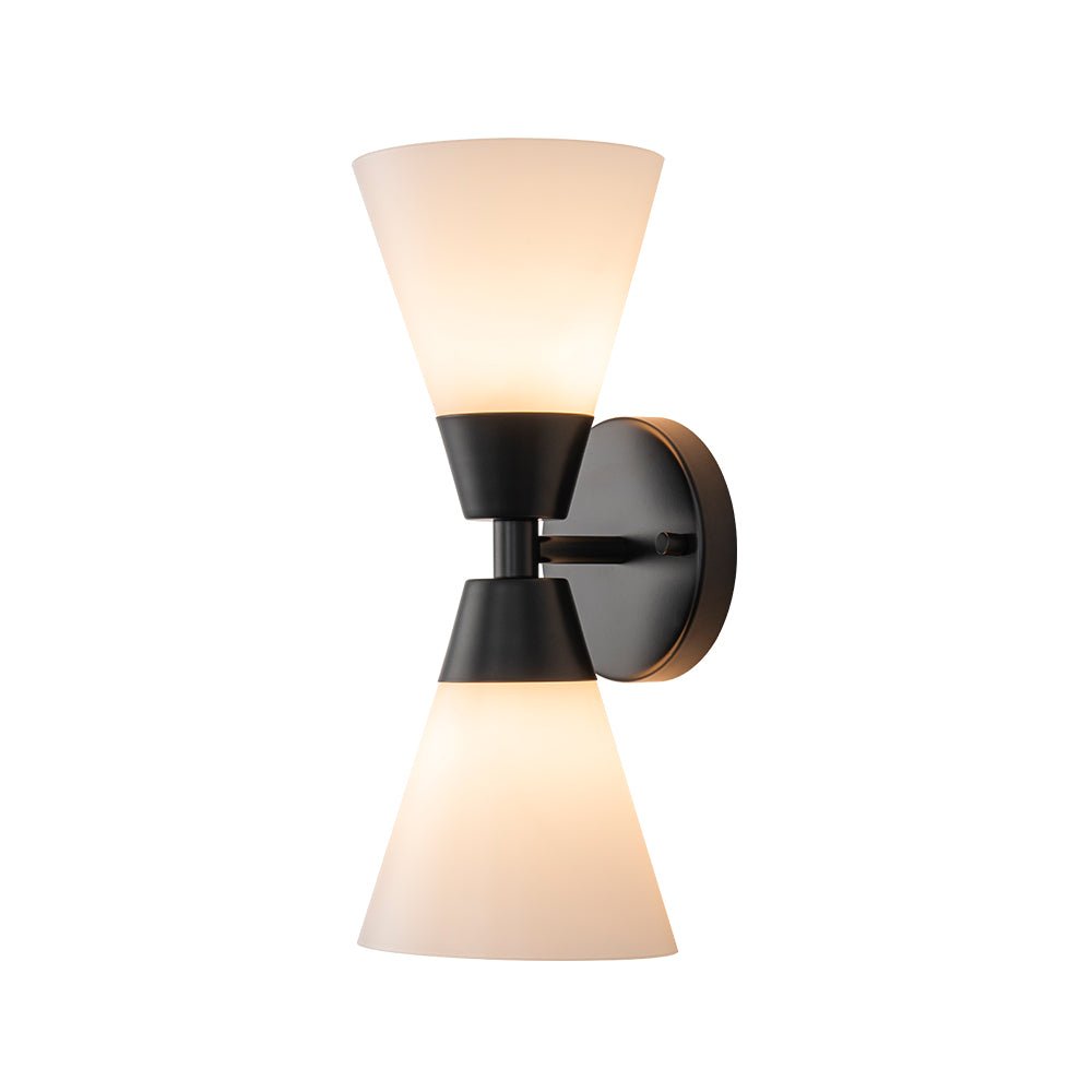 lightfixturesusa-mid-century-2-light-up-down-opal-glass-cone-wall-sconce-wall-sconce-black-496902