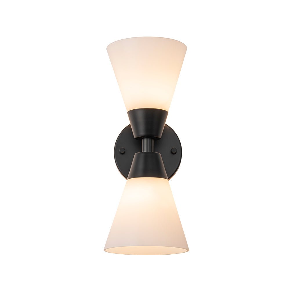 lightfixturesusa-mid-century-2-light-up-down-opal-glass-cone-wall-sconce-wall-sconce-black-543070