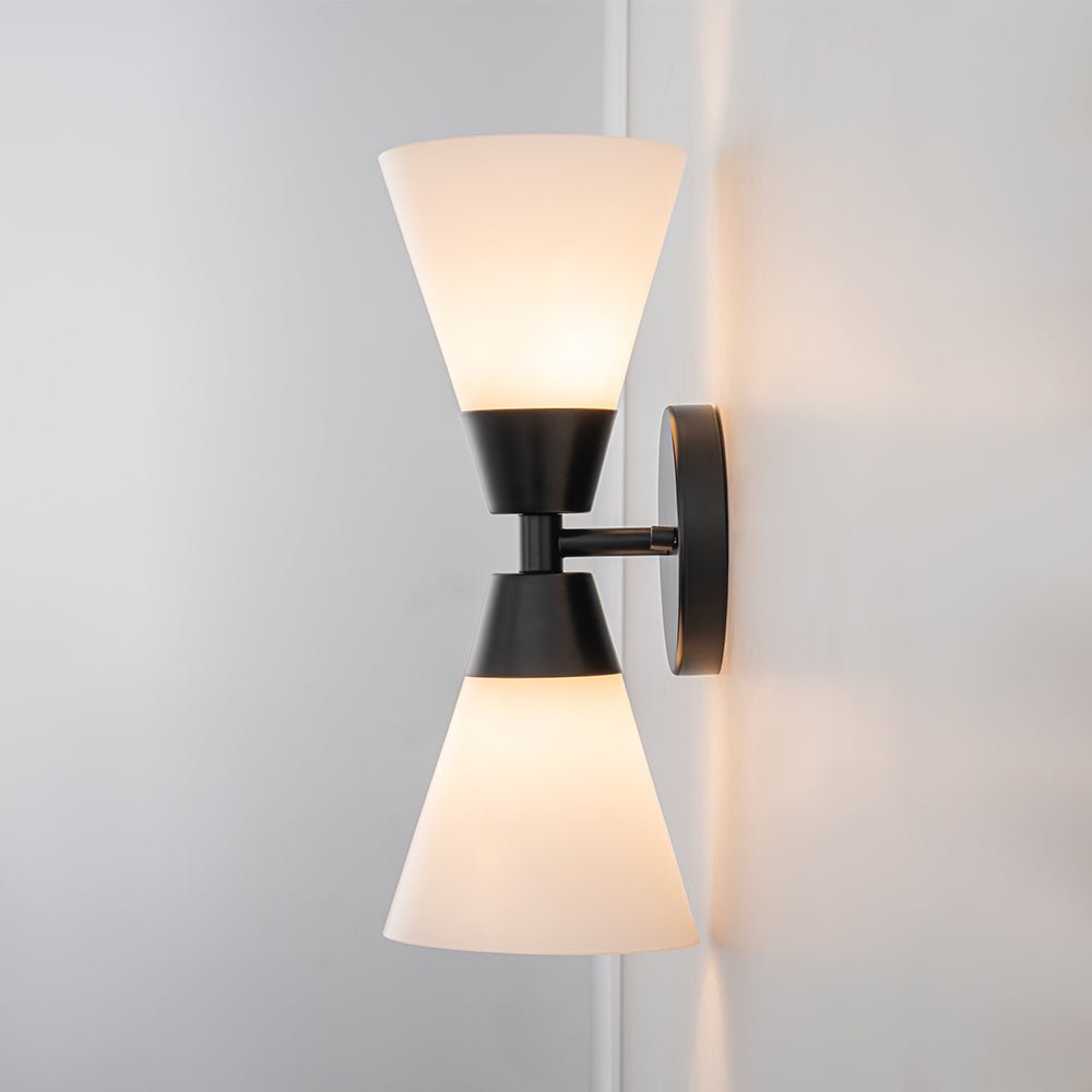 lightfixturesusa-mid-century-2-light-up-down-opal-glass-cone-wall-sconce-wall-sconce-black-582884