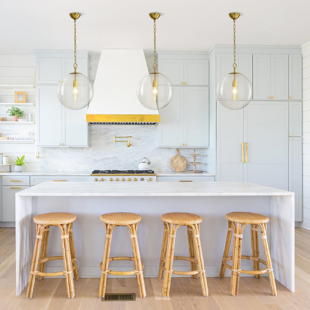 lightfixturesusa-mid-century-brass-1-light-clear-reeded-glass-globe-pendant-pendant-light-brass-9611276 LightFixturesUSA - Mid - Century Brass 1 - light Clear Reeded Glass Globe Pendant - Pendant Light - Brass -