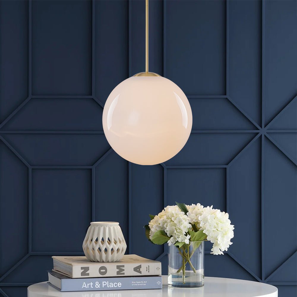 lightfixturesusa-mid-century-brass-1-light-shine-opal-glass-globe-pendant-pendant-light-brass-2484897 LightFixturesUSA - Mid - Century Brass 1 - light Shine Opal Glass Globe Pendant - Pendant Light - Brass -