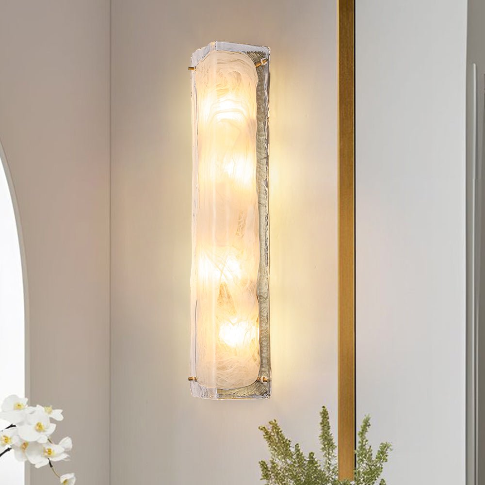 lightfixturesusa-mid-century-brass-white-glazed-glass-linear-wall-sconce-wall-sconce-26-in1-pack-7637081 LightFixturesUSA - Mid - Century Brass White Glazed Glass Linear Wall Sconce - Wall Sconce - 26 in/1 Pack -