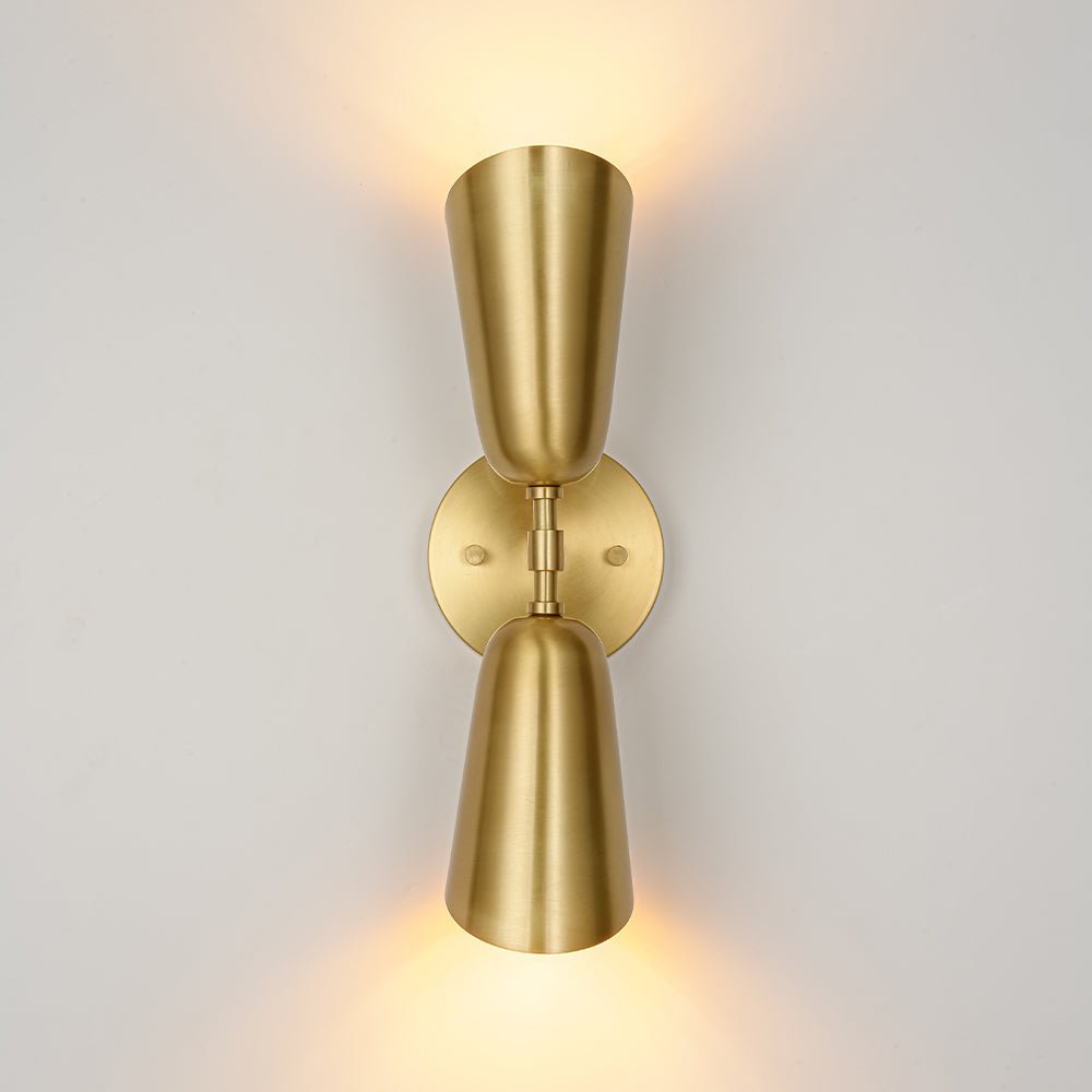 lightfixturesusa-mid-century-brushed-brass-2-light-up-down-dual-cone-wall-lamp-wall-sconce-1-pack-286314