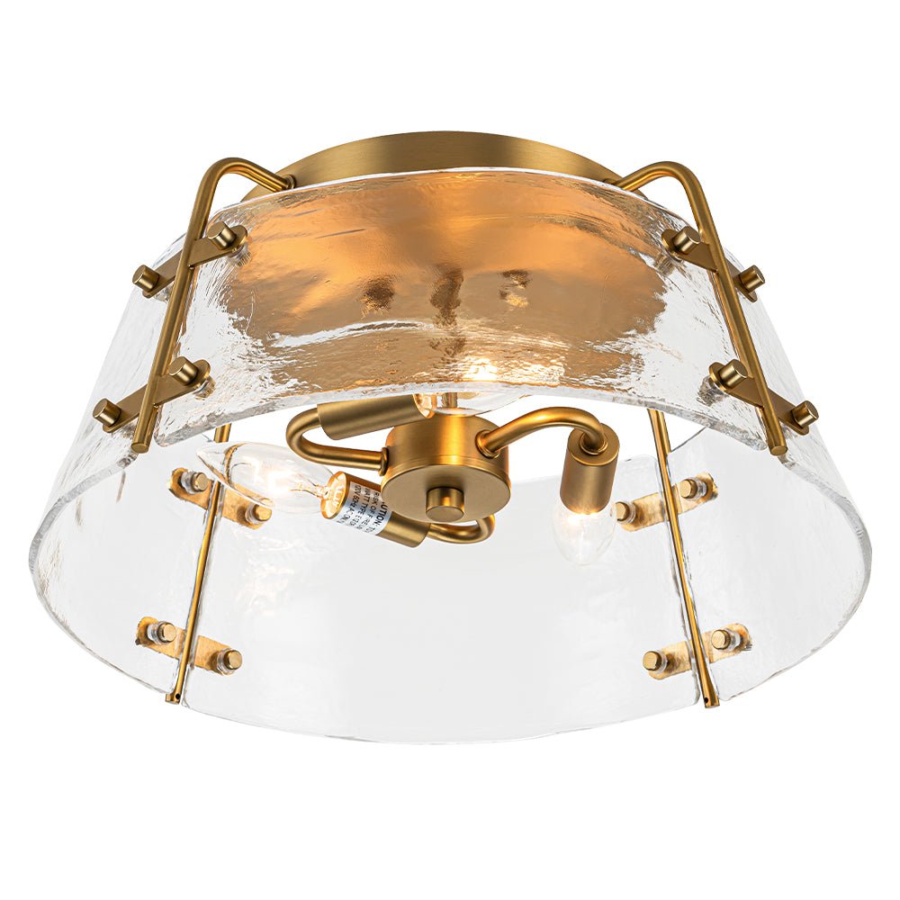lightfixturesusa-mid-century-clear-textured-glass-drum-flush-mount-light-ceiling-light-brass-153571