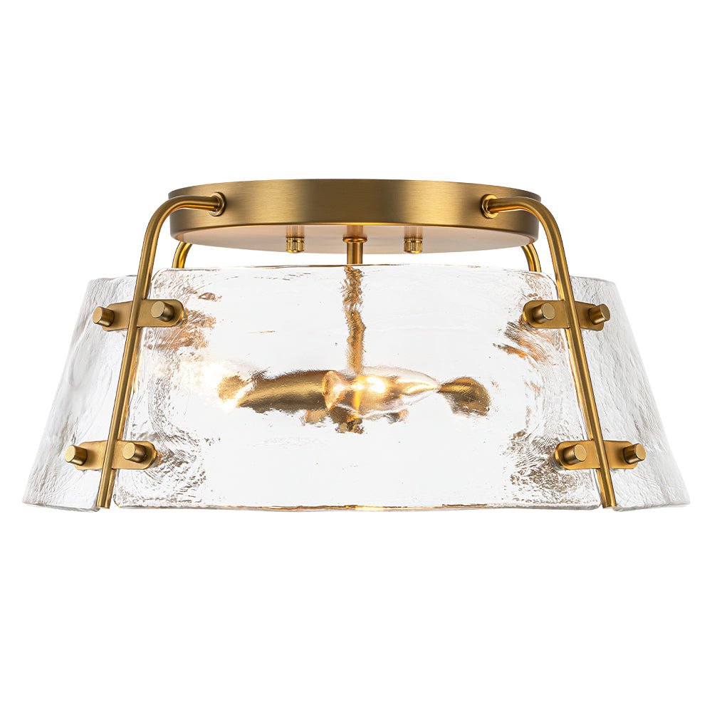 lightfixturesusa-mid-century-clear-textured-glass-drum-flush-mount-light-ceiling-light-brass-611437