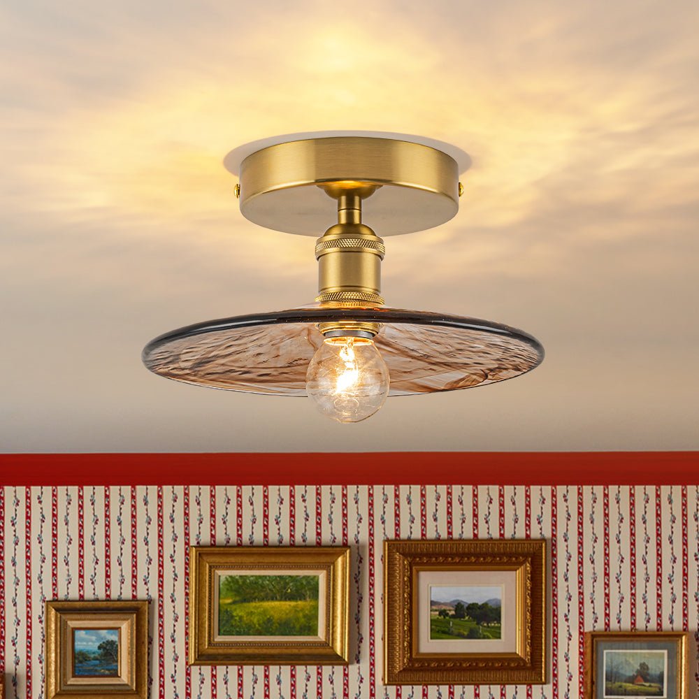 lightfixturesusa-mini-1-light-amber-swirl-glass-shade-semi-flush-mount-ceiling-light-saucer-1-pack-8870205 LightFixturesUSA - Mini 1 - Light Amber Swirl Glass Shade Semi Flush Mount - Ceiling Light - Saucer - 1 Pack -