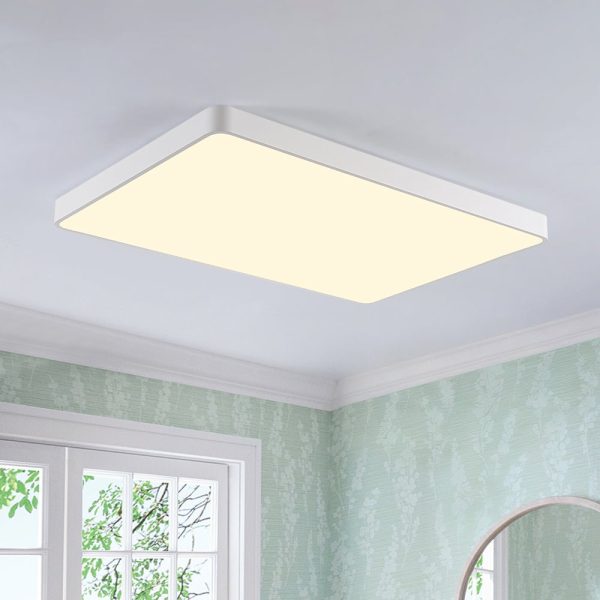 LightFixturesUSA - Minimalist Dimmable LED Rectangle Flush Mount Ceiling Light - Ceiling Light - White -