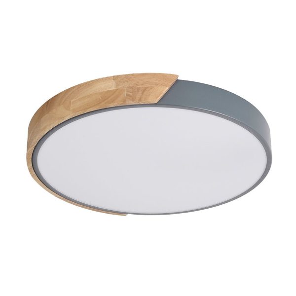 LightFixturesUSA-Minimalist LED Flush Mount Drum Light-Ceiling Light-11 in.-Grey