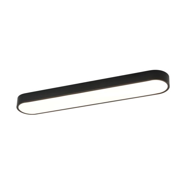 LightFixturesUSA - Minimalist Long Oval Dimmable LED Flush Mount Ceiling Light - Ceiling Light - Black - 