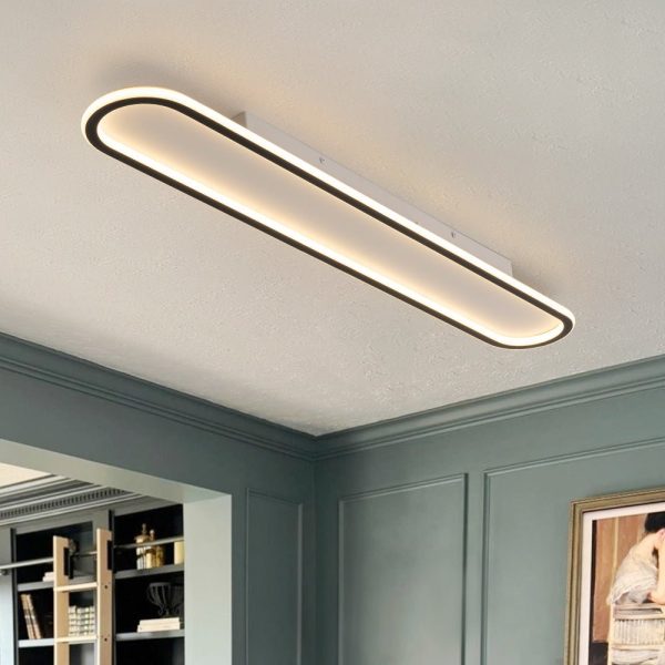 LightFixturesUSA - Minimalist Streamlined Oval Warm LED Ceiling Light - Ceiling Light - 31in - 