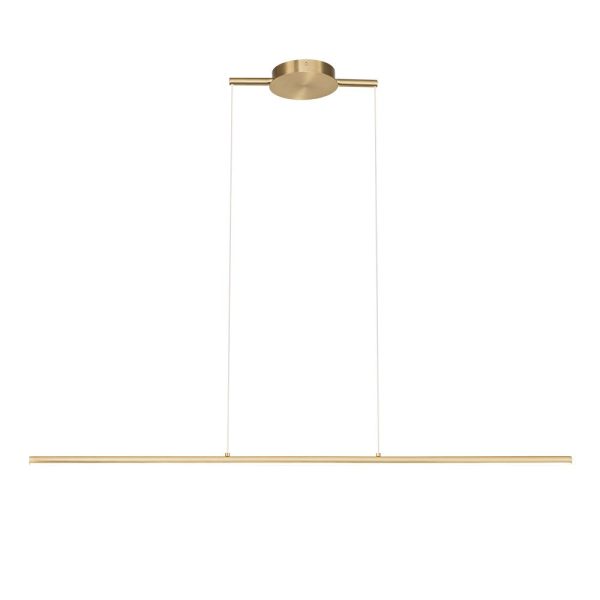 LightFixturesUSA-Minimalist Tube LED Linear Pendant-Chandelier-Brass-