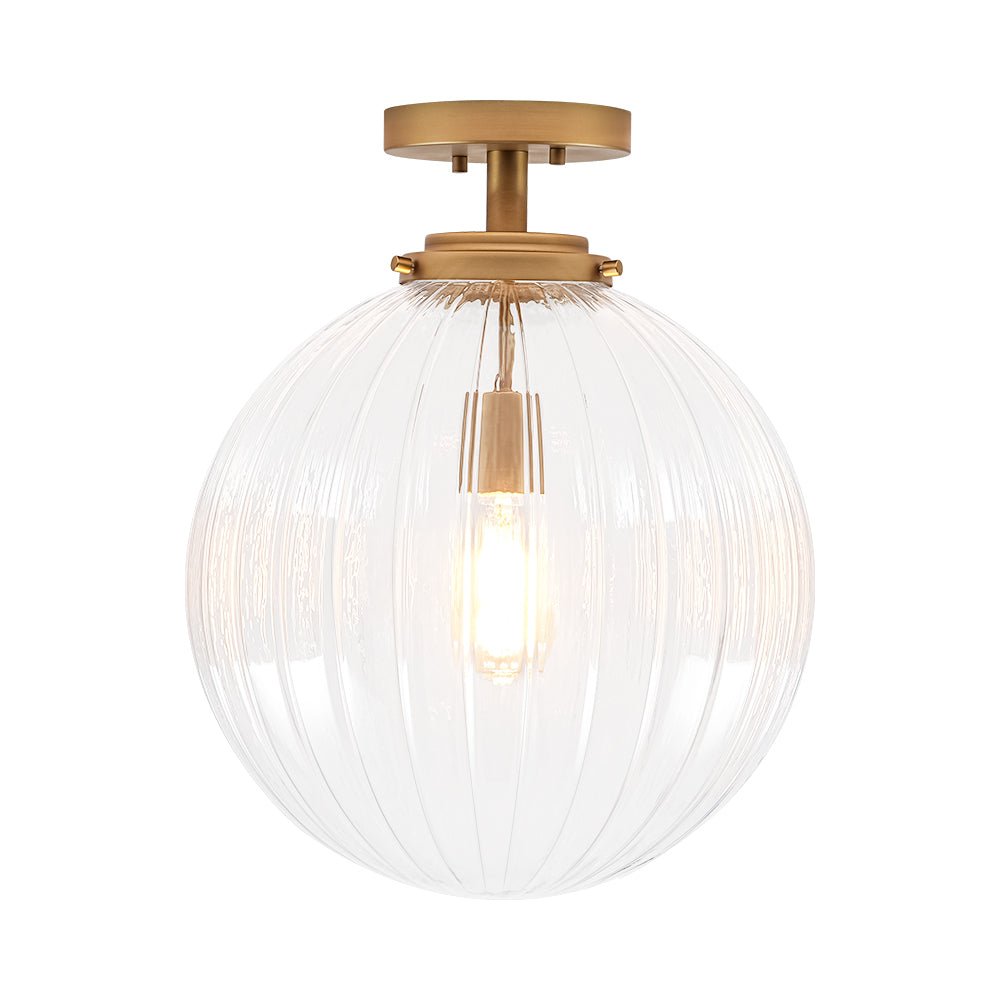 lightfixturesusa-modern-1-light-clear-ribbed-glass-globe-semi-flush-mount-ceiling-light-brass-5554046