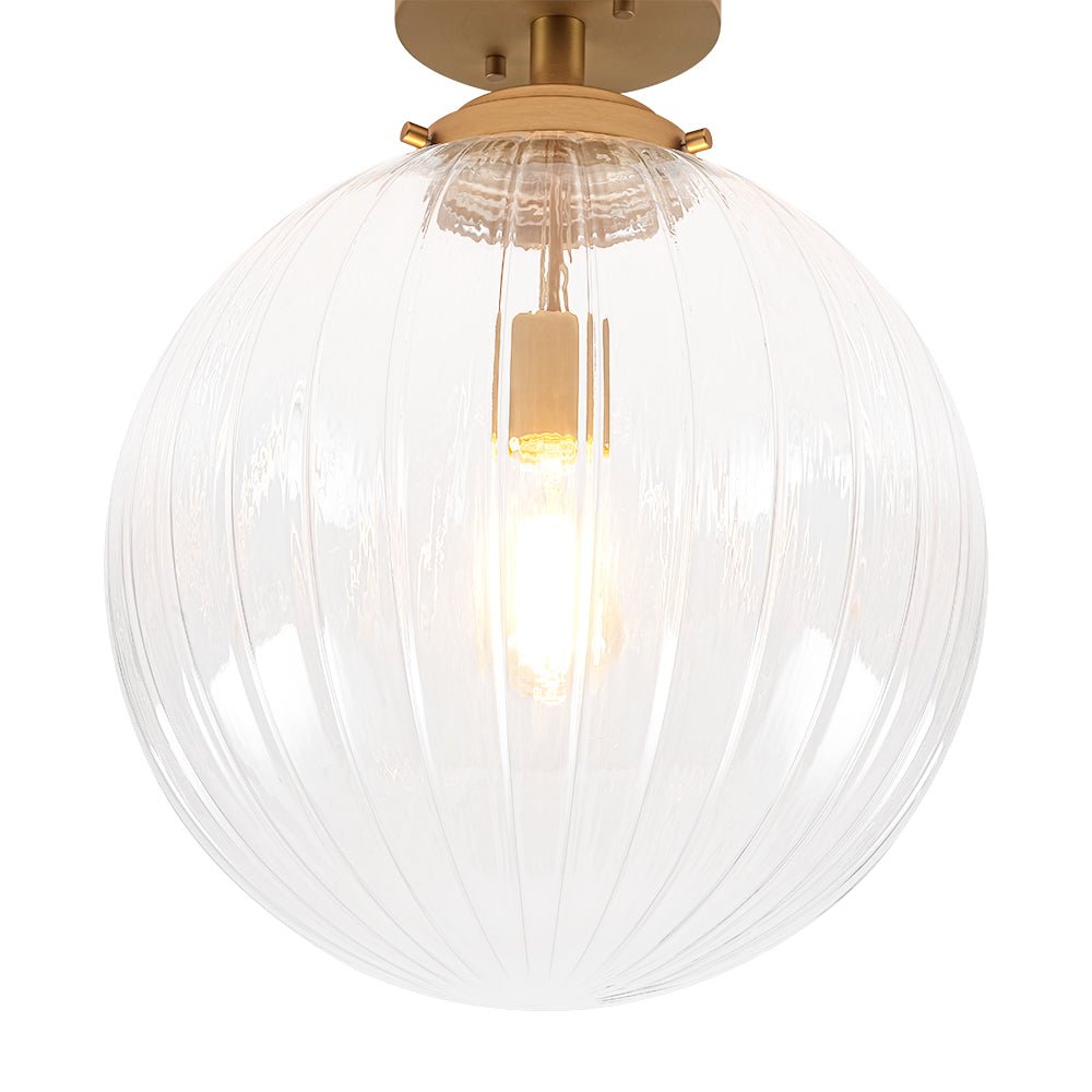 lightfixturesusa-modern-1-light-clear-ribbed-glass-globe-semi-flush-mount-ceiling-light-brass-7939563