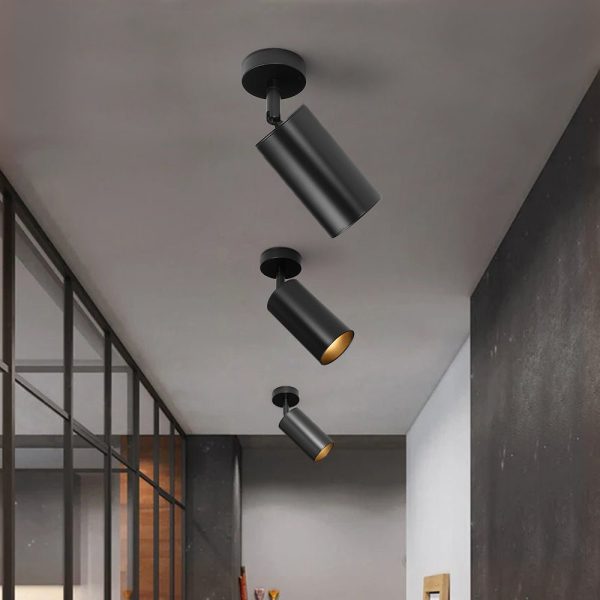 LightFixturesUSA - Modern 1 - Light GU10 Adjustable Ceiling Spot Light Track Light - Ceiling Light - Black - 1 Pack -
