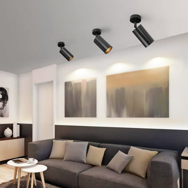 LightFixturesUSA - Modern 1 - Light GU10 Adjustable Ceiling Spot Light Track Light - Ceiling Light - Black - 2 Packs -
